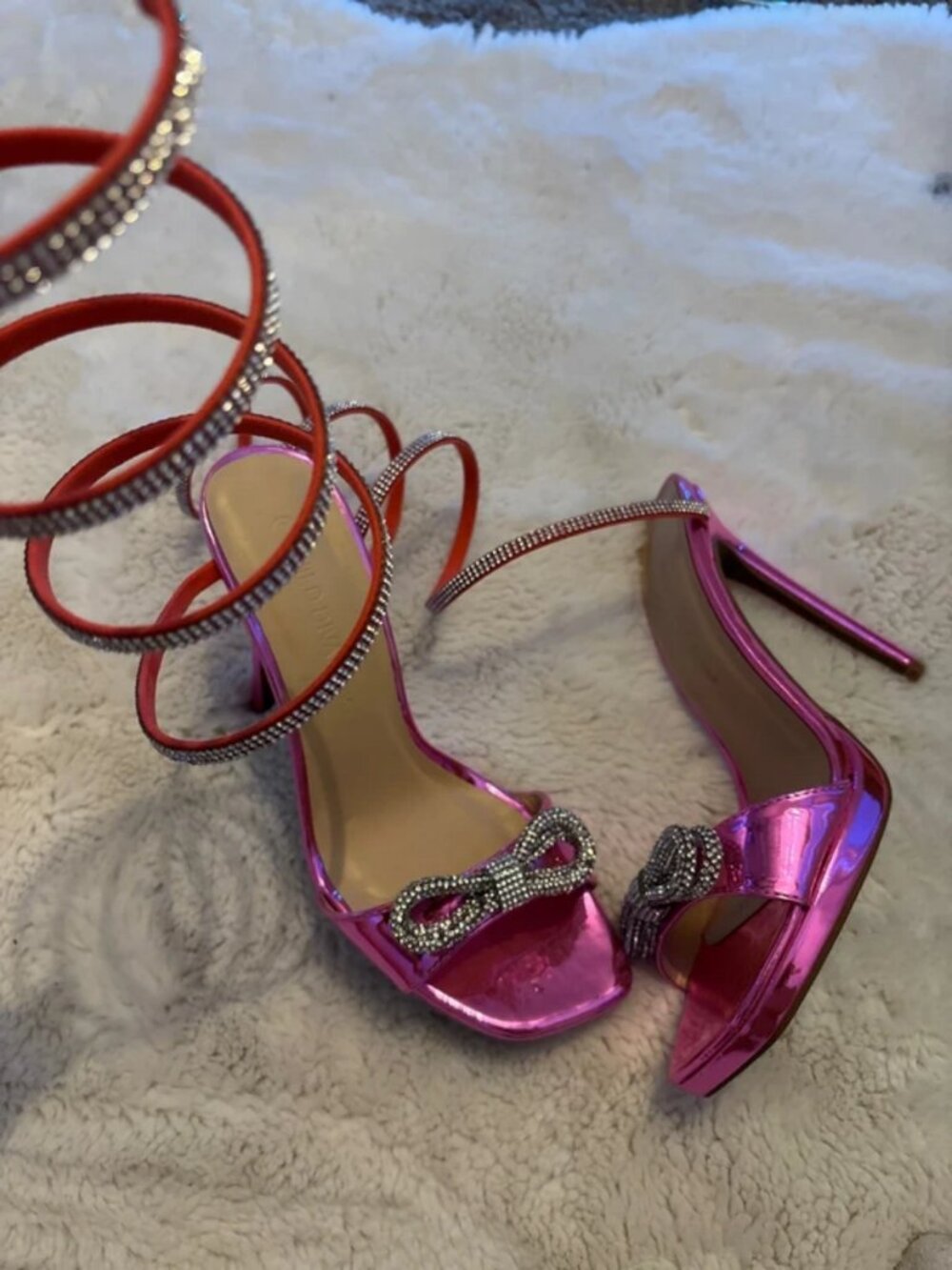 pink bow shoes